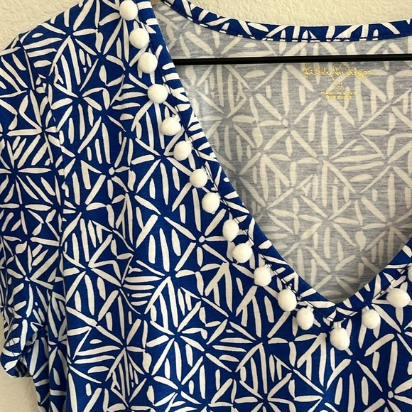 Lilly Pulitzer Etta Pullover Dress – Corsica Blue Easy Peasy – Size Medium - Picture 5 of 7